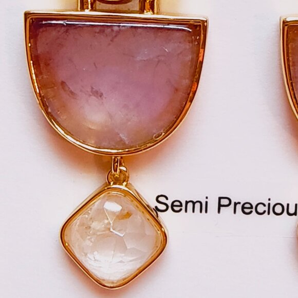 J.CREW GOBLET STONE DROP EARRINGS PURPLE MULTI - Picture 5 of 12